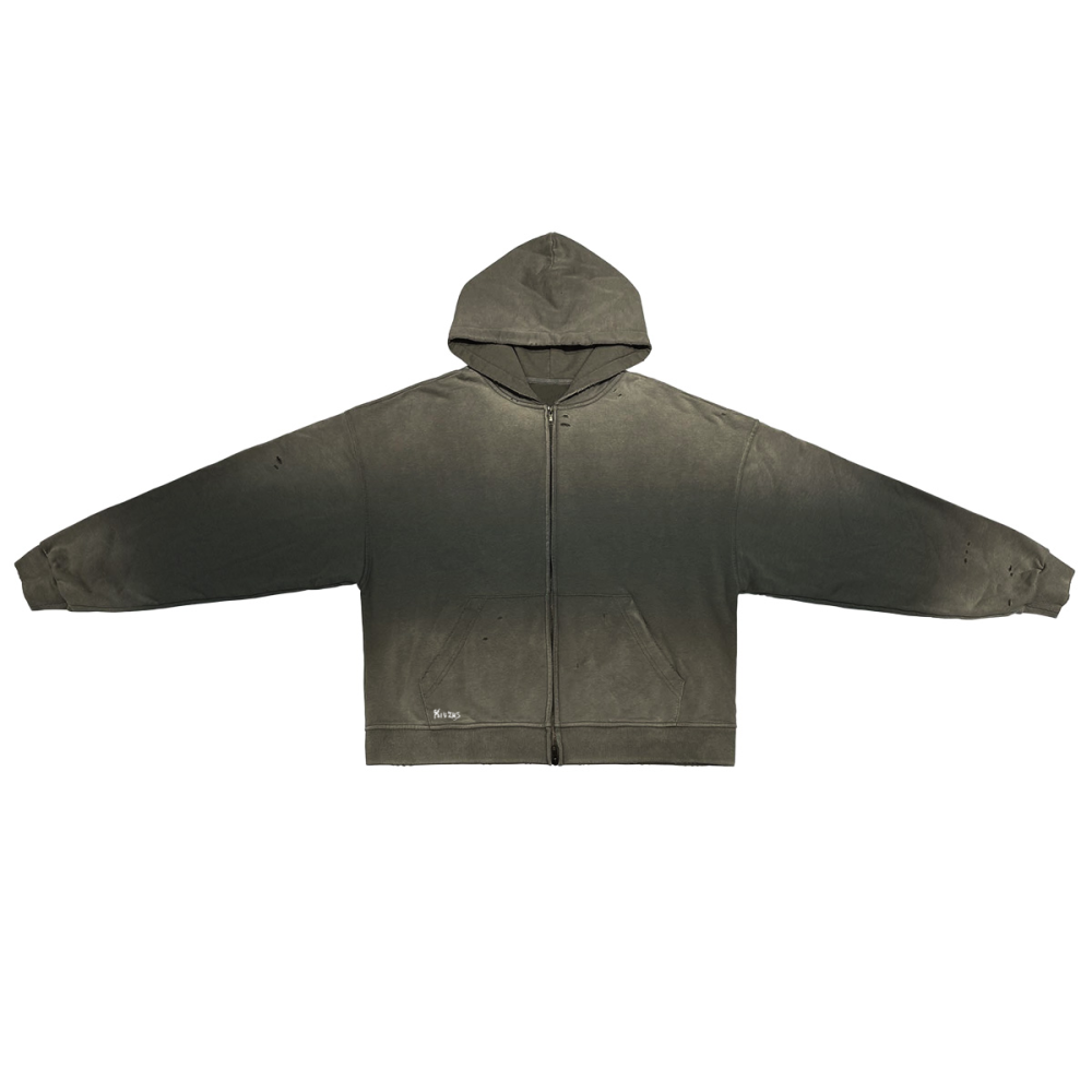 Xivzus Redemption Distressed Zip-Up Hoodie
