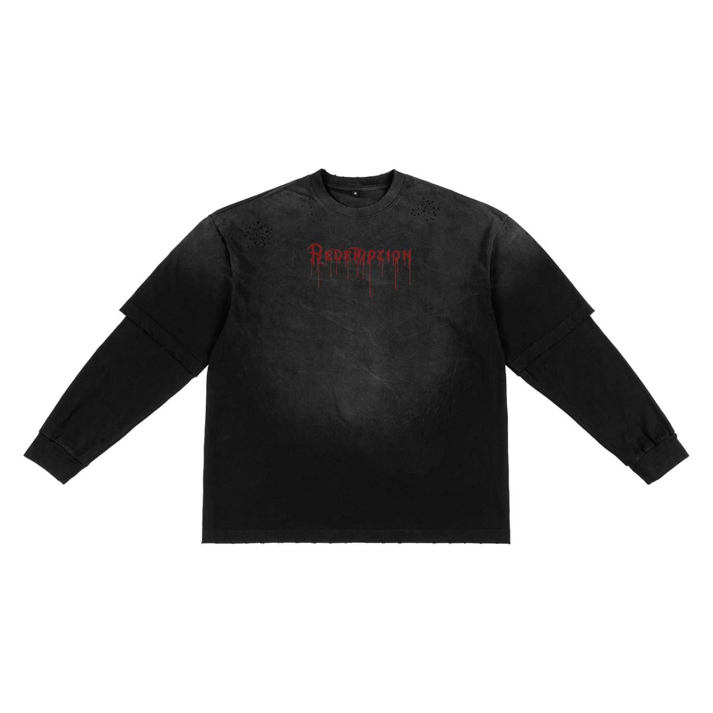 Blood Sunfade Hand-Frayed Faux Longsleeve T-Shirt
